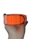 Collar martingale de 4 cm vichy naranja + naranja flúor 