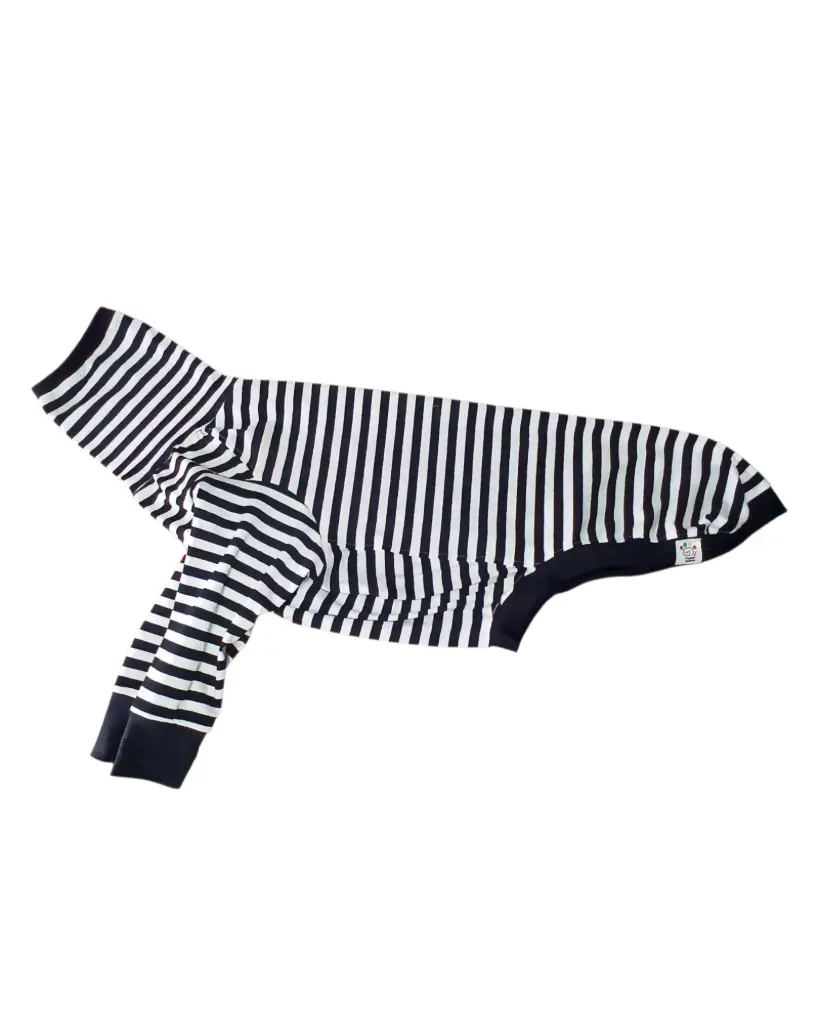 Camiseta de Rayas azul marino oscuro con patas (M1)