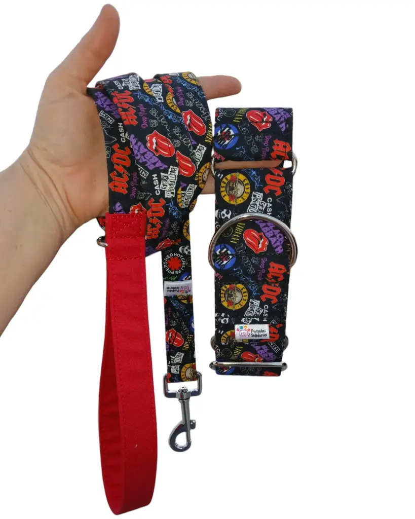 Conjunto martingale 5cm + correa de mano Leyendas del Rock 