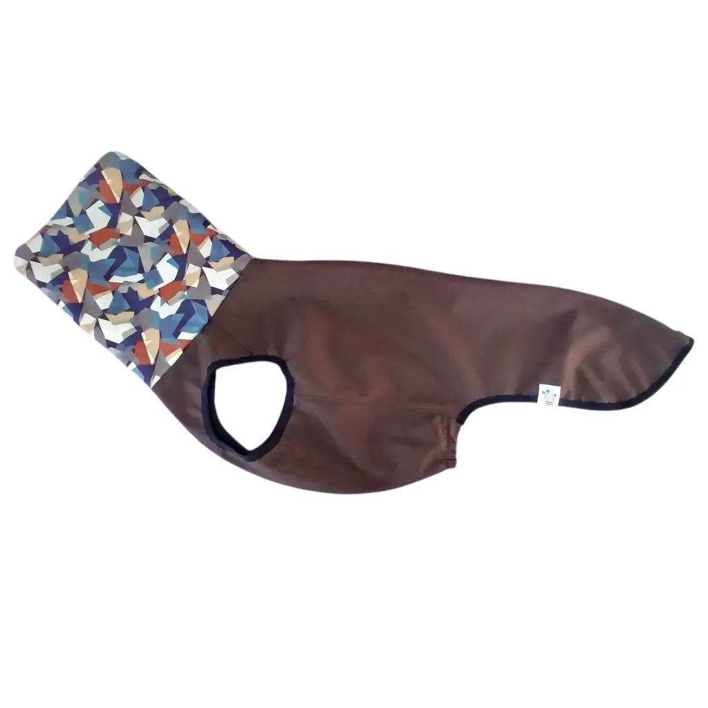 Softshell LIBERTY marrón con cuello cubos abstractos (S)