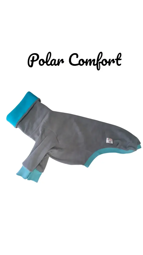 Polar comfort gris con puñito turquesa (selecciona tu talla y te lo confecciono)