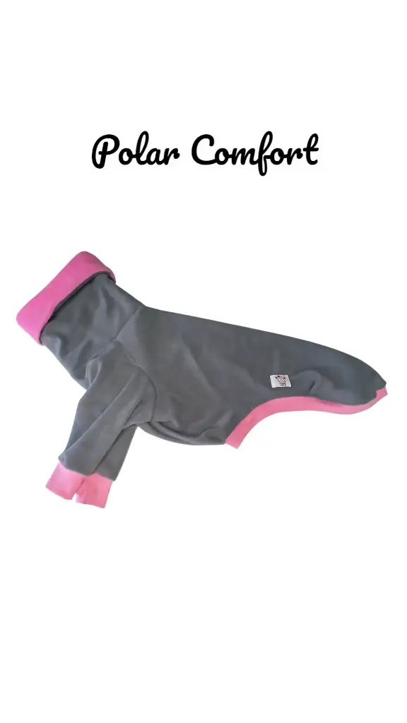 Polar comfort gris con puñito rosa (elige tu talla) (Si)