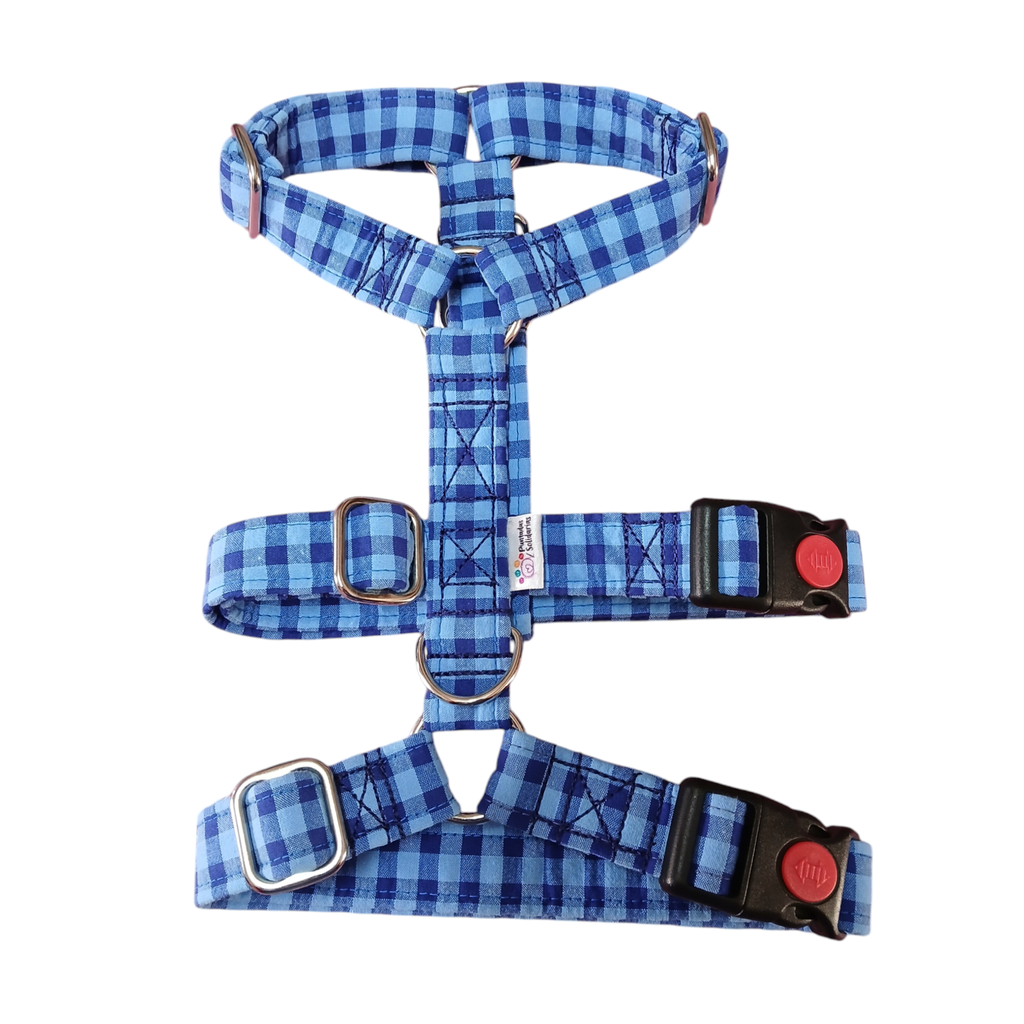 Arnes 3 puntos vichy azul a medida 