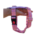 Arnés de 2 puntos Vichy naranja/lila a medida