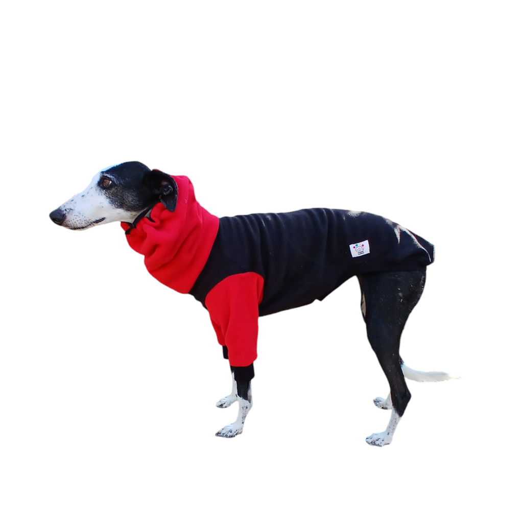 Polar Comfort  con patitas  negro/rojo (selecciona tu talla y te lo confecciono)