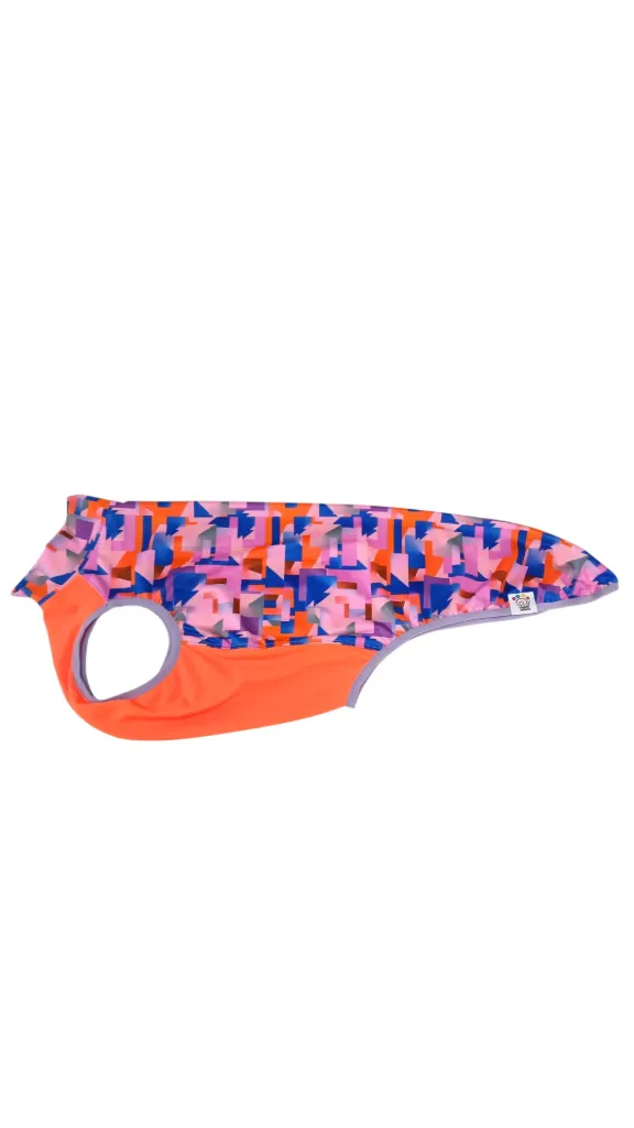 Lycra sport  cuadros + naranja