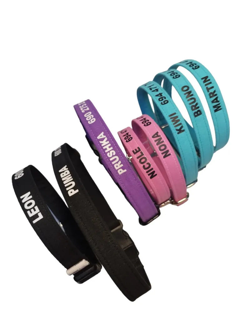 Collar identificativo personalizado (1,5 cm, Negro)