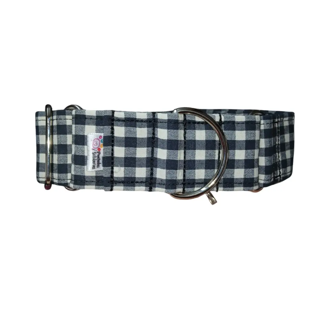 Collar martingale Vichy negro