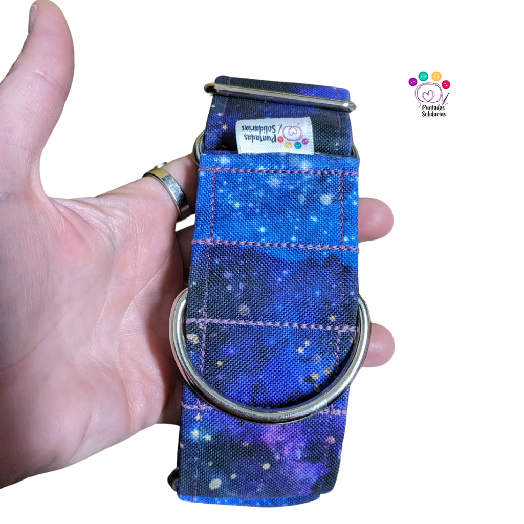 Collar martingale cosmos personalizado (4 cm, Si)