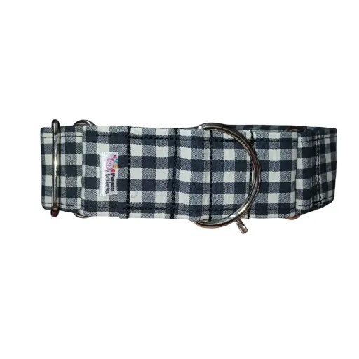 Collar martingale Vichy negro