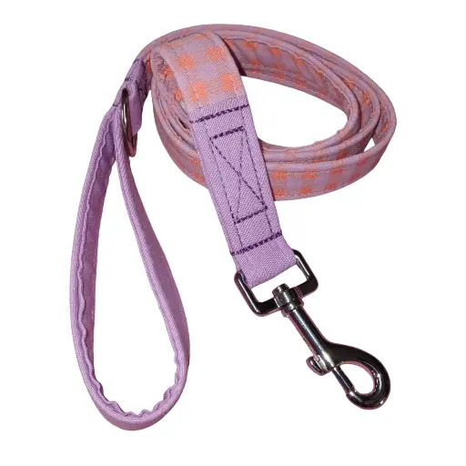 Correa de mano vichy naranja/lila  de 1,20 m
