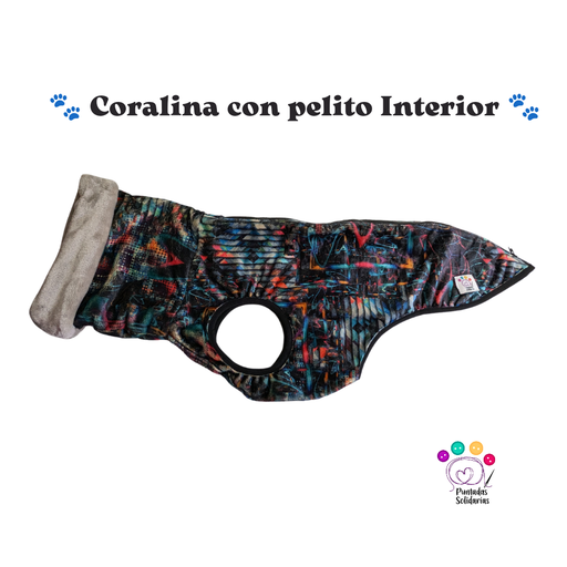 Abrigo de coralina con pelito interior con cremallera 